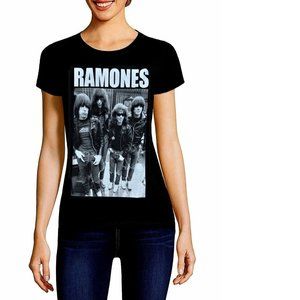 Ramones Photo Logo punk rock Girls Official Tee cotton L NWT